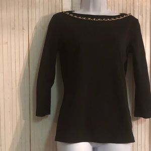 Liz Claiborne 3 Quarter Length Black Long Sleeve